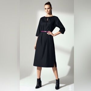 🇨🇦🎀 Judith & Charles black v neck  sheath dress 3/4 sleeves 2